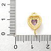 Brass Pave Cubic Zirconia Connector Charms KK-Z072-06G-07-3