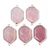 Natural Rose Quartz Links Connectors G-S359-280E-1