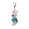 Natural Quartz Crystal & Rose Quartz & Aventurine & Amazonite Chip Beads Pendant Decorations HJEW-JM02124-01-1