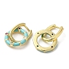 Real 18K Gold Plated Brass Ring Dangle Hoop Earrings EJEW-L268-019G-04-2
