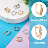 12Pcs 6 Style Brass Micro Pave Cubic Zirconia Hoop Earring Findings ZIRC-PJ0001-06-15