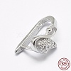 Anti-Tarnish Rhodium Plated 925 Sterling Silver Micro Pave Cubic Zirconia Pendant Bails STER-P034-25P-4