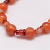 Natural Carnelian 3-Hole Guru Bead Strands G-K149-32B-2