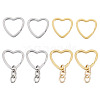 8Pcs 3 Styles 304 Stainless Steel Keychain Clasps STAS-TA0004-78-3
