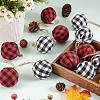 12Pcs 2 Colors Foam and Plastic with Cloth Ball Christmas Tree Decorations DIY-SZ0003-81-4
