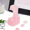 Natural Rose Quartz Carved Dolphin Figurines Statues for Home Office Desktop Decoration PW-WG69757-03-1
