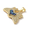 Rack Plating Brass Micro Pave Cubic Zirconia Pendants KK-D088-01G-3