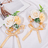 CRASPIRE 2PCS Silk Wrist Corsage AJEW-CP0001-51C-7