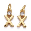 Brass Micro Pave Clear Cubic Zirconia Pendants ZIRC-Z011-35X-1