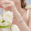 Brass Enamel Evil Eye Link Bracelets BJEW-NB0001-03-6