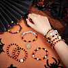 BENECREAT 30Pcs 5 Style Synthetic Turquoise Skull & Acrylic Beaded Stretch Bracelets Set BJEW-BC0001-06-3