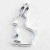 Rack Plating Alloy Rabbit Bunny Open Back Bezel Pendants PALLOY-S047-41D-FF-1