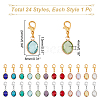   24Pcs 24 Styles Faceted Glass Pendant Decorations FIND-PH0010-21-2