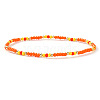Summer Theme Glass Seed Bead & Brass Beads Stretch Bracelets MU3980-8-1