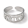 304 Stainless Steel Open Cuff Ring RJEW-C063-01P-2