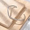 304 Stainless Steel Cuff Bangles for Women BJEW-B108-11P-2