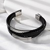 Braided Microfiber Leather Multi-strand Bracelets for Men BJEW-Z081-02P-2