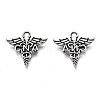 Tibetan Style Alloy CNA Caduceus Medical Symbol Charms TIBEP-N008-134-2