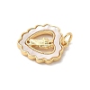 Brass Pave Natural White Shell Religion Pendants KK-S522-23G-B-2