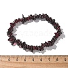 Chips Natural Garnet Beaded Stretch Bracelets BJEW-JB01826-09-5