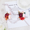 CRASPIRE 2Pcs 2 Style Silk Cloth & Plastic Imitation Flower Wrist Corsage & Corsage Boutonniere AJEW-CP0007-26A-3