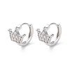 Brass Micro Pave Cubic Zirconia Hoop Earrings EJEW-P259-04P-1