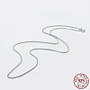 Anti-Tarnish Rhodium Plated 925 Sterling Silver Chain Necklaces STER-F039-40cm-16P-1