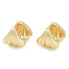 Rack Plating Shell shape Brass Hoop Earrings for Women EJEW-Z059-03G-1