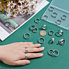 20Pcs 5 Styles 304 Stainless Steel Finger Rings for Men RJEW-UN0003-12-4