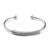 304 Stainless Steel Cuff Bangles for Women BJEW-M310-02P-2