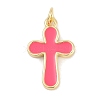 Brass Enamel Pendants KK-Q028-68G-02-1