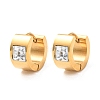 304 Stainless Steel & Clear Cubic Zirconia Chunky Hoop Earrings for Women EJEW-K302-13G-2