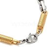 Ion Plating(IP) 304 Stainless Steel Column Link Bracelets for Men BJEW-B093-02GP-3