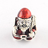 Antique Silver Plated Christmas Santa Claus Tibetan Style Alloy Enamel European Beads X-ENAM-Q421-18-1