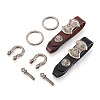 Biyun 2Pcs 2 Colors Leather Clasps Keychain KEYC-BY0001-04-9