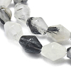 Natura Tourmalinated Quartz/Black Rutilated Quartz Beads Strands G-D0001-17-3