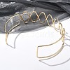 Iron Open Cuff Choker Necklaces for Women NJEW-M085-03G-5