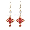 Natural Mixed Stone & Glass Seed Beads Dangle Earrings for Women EJEW-MZ00213-01-1