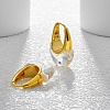 Brass with Transparent Resin Hoop Earrings EJEW-Q391-32G-1