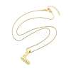 Brass & Plastic Pearl Letter Pendant Box Chain Necklaces for Women NJEW-U017-01G-12-3