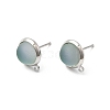 Brass Glass Stud Earrings KK-F916-05P-1