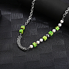 3D Square Natural Stone Pearl Necklaces for Men Women SQ0405-1