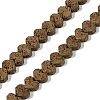 Electroplated Natural Lava Rock Beads Strands G-Q1009-G01-02H-1