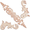 Gorgecraft Rubber Wood Carved Onlay Applique Craft DJEW-GF0001-42-1