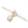 Brass Micro Pave Clear Cubic Zirconia Chain Extender X-ZIRC-G168-03G-1