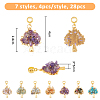 28Pcs 7 Styles Tibetan Style Alloy Gemstone Chip European Dangle Charms PALLOY-FH00009-2