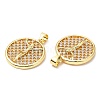 Rack Plating Brass Micro Pave Cubic Zirconia Pendants KK-A185-35G-3