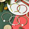 5Pcs 5 Styles Christmas Theme Glass Seed Beaded Stretch Bracelets for Women BJEW-TA00533-2