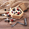 Painted Natural Wood Beads WOOD-YS0001-01-5