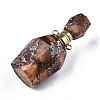 Assembled Synthetic Pyrite and Imperial Jasper Openable Perfume Bottle Pendants G-R481-15F-3